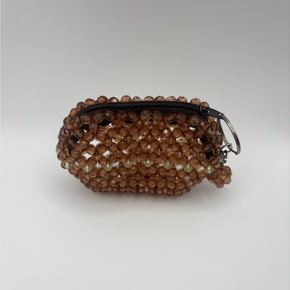 Beaded Brown Keychain Pouch - Picture 2 of 3